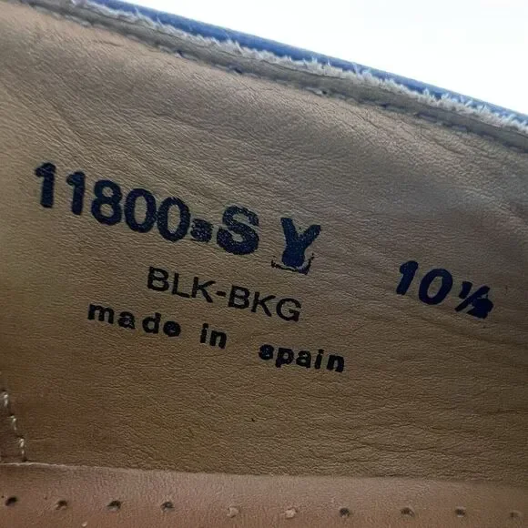 San Remo Platinum Leather Penny Loafers Dress Shoes Black/Burgundy Men's 10.5 - Picture 8 of 8